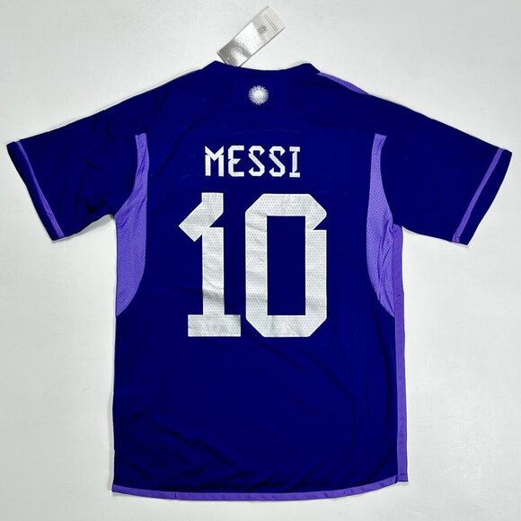 Adidas Lionel Messi #10 Argentina Adidas Qatar 2022 World Cup Away Jersey Purple - Picture 2 of 8